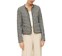 Kurze Jacke in Bouclé-Optik mit Fransenkante 36 creme|schwarz