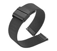BOLEXA edelstahl uhrenarmband Edelstahl-Armband mit Schnellverschluss, 10/12/14/16/18/19/20/21/22 mm, Mesh, for Herren und Damen, Metall, for Ersetzen des Uhrenarmbands (Color : Schwarz, Size : 21mm