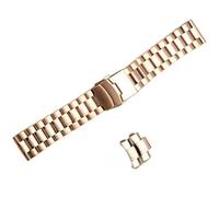 BOLEXA edelstahl uhrenarmband Edelstahlarmband, 18 mm, 20 mm, 22 mm, 24 mm, Faltschließe, gebogenes Ende, for Herren und Damen, Metall-Uhrenarmband, Zubehör (Color : Rose gold, Size : 20mm)