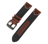 BOLEXA uhr Lederarmband Echtes Leder-Uhrenarmband, Nylonband, Schnellverschluss-Armband, Handgelenkgürtel, Herren- und Damen-Klassiker, Ersatz-Uhrenarmband(Schwarz,22mm)