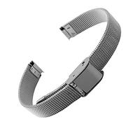 BOLEXA Uhrenarmband Kleines Mesh-Edelstahl-Armband for Kinderarmbandriemen 6 mm 8 mm 10 mm 12 mm Silber Gold (Color : Silver, Size : 6mm)