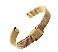 BOLEXA Uhrenarmband Kleines Mesh-Edelstahl-Armband for Kinderarmbandriemen 6 mm 8 mm 10 mm 12 mm Silber Gold (Color : Gold, Size : 10mm)