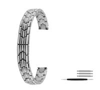 BOLEXA Uhrenarmband Universal Stahlband 8mm 10mm 12mm 14mm Slim Damenmode Band Armband Uhrenarmband Zubehör (Color : Silver, Size : 8mm)