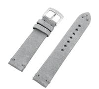 BOLEXA Weiches Wildleder-Uhrenarmband, 18 mm, 20 mm, 22 mm, Vintage-Ersatzarmband, Schnellverschluss, Uhrenzubehör(grau,20mm)