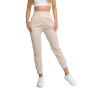 BOLF Damen Jogginghose Basic Sporthose Baumwolle Sweatpants Jogger Frauen Trainingshose Sweathose Jogging Freizeithose Laufhosen High Waist Fitness Yoga Slim Fit W7863 Beige XL [F6F]