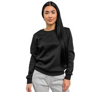 BOLF Damen Sweatshirt Classic Sweater Pulli Kapuzenpullover Langarmshirt Rundhalsausschnitt Farbvarianten Crew Neck Longsleeve Fitness Motiv Sport W01A1 Schwarz XL [A1A]