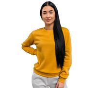 BOLF Damen Sweatshirt Classic Sweater Pulli Kapuzenpullover Langarmshirt Rundhalsausschnitt Farbvarianten Crew Neck Longsleeve Fitness Motiv Sport W01A1 Camel S [A1A]
