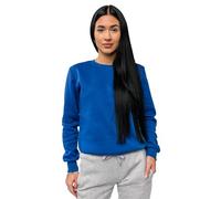 BOLF Damen Sweatshirt Classic Sweater Pulli Kapuzenpullover Langarmshirt Rundhalsausschnitt Farbvarianten Crew Neck Longsleeve Fitness Motiv Sport W01A1 Kobalt XL [A1A]