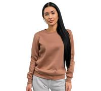 BOLF Damen Sweatshirt Classic Sweater Pulli Kapuzenpullover Langarmshirt Rundhalsausschnitt Farbvarianten Crew Neck Longsleeve Fitness Motiv Sport W01A1 Beige XL [A1A]