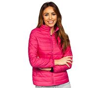 BOLF Damen Übergangsjacke Steppjacke Stehkragen Daunenjacke Reißverschluss Sportjacke Zip Wärme Freizeit Sport Basic Outdoor Casual Style 1141 Rosa S [D4D]