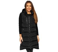 BOLF Damen Weste Bodywarmer Steppweste Daunenweste Funktionsweste Vest Ärmellose Sportweste Kapuzenweste Wärme Freizeit Outdoor Slim Fit Modellauswahl 81261 Schwarz XXL [U1U]