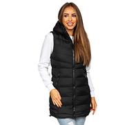 BOLF Damen Weste Bodywarmer Steppweste Daunenweste Funktionsweste Vest Ärmellose Sportweste Kapuzenweste Wärme Freizeit Outdoor Slim Fit Modellauswahl 7044 Schwarz XL [U1U]