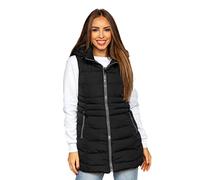 BOLF Damen Weste Bodywarmer Steppweste Daunenweste Funktionsweste Vest Ärmellose Sportweste Kapuzenweste Wärme Freizeit Outdoor Slim Fit Modellauswahl 7040 Schwarz M [U1U]