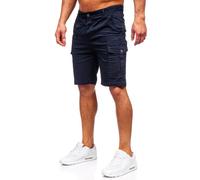 BOLF Herren Cargo Shorts Kurze Hose Cargohose Sommer Bermudas Outdoor Jogginghose Sporthose Kurzschlauch Stretch Freizeithose Camo Military Army MP0188BS Dunkelblau S [7G7]