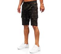 BOLF Herren Cargo Shorts Kurze Hose Cargohose Sommer Bermudas Outdoor Jogginghose Sporthose Stretch Freizeithose Camo Military Army A-296 Grün(Dunkel) L [7G7]
