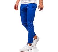 BOLF Herren Chino Hose Stoffhose Anzughose Chinohose Stretch Sommerhose Freizeithose Strandhosen Lang Sommer Klassische Baumwolle Lässige Basic Regular Fit 1146B Kobaltblau S [6F6]