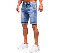 BOLF Herren Jeans Shorts Kurze Jeanshose Stretch Denim Bermudas Kurze Hose Cargo Cargoshorts Used Look Baumwolle Sommer Freizeithose Slim Fit NG60367 Blau S [7G7]