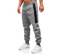 BOLF Herren Jogginghose Sweathose mit Taschen Trainingshose Sporthose Beinabschluss Freizeithose Sweatpants Jogger Lange Baumwolle Fitness Casual Slim Fit Q1102 Anthrazit L [6F6]