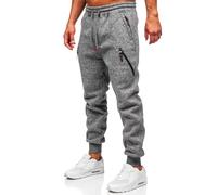 BOLF Herren Jogginghose Sweathose mit Taschen Trainingshose Sporthose Beinabschluss Freizeithose Sweatpants Jogger Lange Baumwolle Fitness Casual Slim Fit Q1104 Anthrazit XL [6F6]