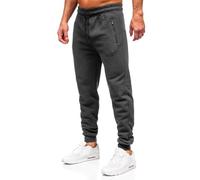 BOLF Herren Jogginghose Sweathose mit Taschen Trainingshose Sporthose Beinabschluss Freizeithose Sweatpants Jogger Lange Baumwolle Fitness Casual Slim Fit JX6273 Dunkelgrau M [6F6]