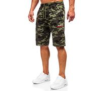 BOLF Herren Kurze Sporthose Motiv Print Shorts Bermudas Trainingshose Fitnesshose Short Hose Army Motiv Camo Sweathose Stretch Freizeithose Street Style HW2638 Khaki L [7G7]