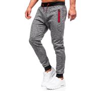 BOLF Herren Sporthose Joggers Printed Sporthose Jogginghose Trainingshose Fitnesshose Cargohose Sweatpants Jogpants Sweatpants Slim Fit Motiv Street Style 55037 Dunkelgrau M [6F6]