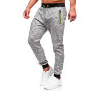 BOLF Herren Sporthose Joggers Printed Sporthose Jogginghose Trainingshose Fitnesshose Cargohose Sweatpants Jogpants Sweatpants Slim Fit Motiv Street Style 55037 Grau M [6F6]
