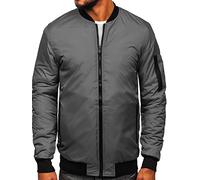 BOLF Herren Übergangsjacke Bomberjacke Fliegerjacke Pilotenjacke Baseballjacke Collegejacke Wind-Jacke Frühlingsjacke Freizeitjacke Outdoor Alltagsjacke Blouson J.STYLE AK95 Grau L [4D4]