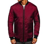 BOLF Herren Übergangsjacke Bomberjacke Fliegerjacke Pilotenjacke Baseballjacke Collegejacke Wind-Jacke Frühlingsjacke Freizeitjacke Outdoor Alltagsjacke Blouson J.STYLE AK95 Weinrot M [4D4]