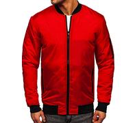 BOLF Herren Übergangsjacke Bomberjacke Fliegerjacke Pilotenjacke Baseballjacke Collegejacke Wind-Jacke Frühlingsjacke Freizeitjacke Outdoor Alltagsjacke Blouson J.STYLE AK95 Rot XL [4D4]