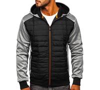 BOLF Herren Übergangsjacke Kapuze Reißverschluss Outdoor Funktionsjacke Classic Trekking Fitness Sport J.Style KS2146 Grau XXL [4D4]