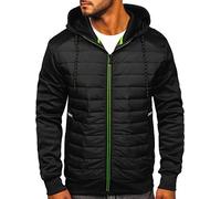 BOLF Herren Übergangsjacke Kapuze Reißverschluss Outdoor Funktionsjacke Classic Trekking Fitness Sport J.Style KS2146 Schwarz M [4D4]
