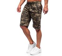 BOLF Kurze Hosen Shorts Sweatshorts Laufshorts Sport Sommer Baumwolle Soft Weicher Stoff elastische Bund mit Kordel und Eingriffstaschen Camouflage Military Style JX700 Khaki XXL [7G7]