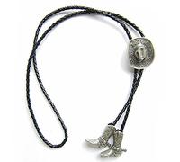 Bolo Tie Cowboyhut und Stiefel, "Cowboy Life", echt versilbert!!!