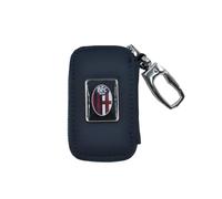BOLOGNA 281839 Schlüsselanhänger aus Leder mit Reißverschluss, 100% PU-Leder, blau, Taglia unica, Klassisch