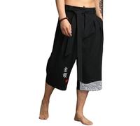 BOLUOBAO Japanische Taro Hose Herren Sommer 3/4 Haremshose, Badehose, lässig, japanischer Stil, Leinen, Kurze Hose