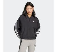 adidas Women's ESSENTIALS 3-STRIPES LIFESTYLE WOVEN BOMBER JACKET, black/white, L
