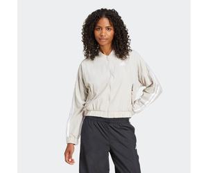 Bomberjacke ADIDAS SPORTSWEAR "ESSENTIALS 3-STREIFEN LIFESTYLE WOVEN", Damen, Gr. XL, weiß (wonder alumina, weiß), Obermaterial: 100% Polyamid, Jacken Bomberjacke (57949920-XL) wonder alumina, weiß