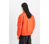 Bomberjacke ALPHA INDUSTRIES "Coach Logo Jacket", Damen, Gr. 3XL, orange (boost orange), Obermaterial: 100% Nylon, Jacken Bomberjacke (42116400-XXXL) boost orange