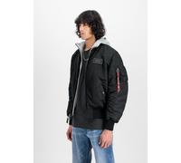 Bomberjacke ALPHA INDUSTRIES "MA-1 D-Tec", Herren, Gr. L, schwarz, Obermaterial: 100% Nylon, Futter: 100% Nylon, Kapuze: 75% Baumwolle, 25% Polyester, Füllung: 100% Polyester, Jacken Bomberjacke (2436