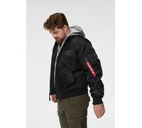 Bomberjacke ALPHA INDUSTRIES "MA-1 D-TEC", Herren, Gr. XXL, schwarz (03 schwarz), Web, Obermaterial: 100% Nylon. Futter: 100% Nylon. Kapuze: 80% Baumwolle, 20% Polyester. Wattierung: 100% Polyester, u