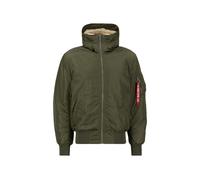 Bomberjacke ALPHA INDUSTRIES "MA-1 Hooded", Herren, Gr. S, grün (dunkelgrün), Obermaterial: 100% Nylon, Futter: 100% Nylon, Kapuzenfutter: 100% Polyester, Füllung: 100% Polyester, Jacken Bomberjacke (