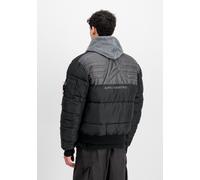 Alpha Industries MA-1 Logo Puffer Bomberjacke Größe S Schwarz
