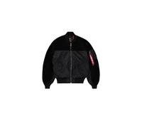 Bomberjacke ALPHA INDUSTRIES "MA-1 Teddy Bomber", Herren, Gr. XL, schwarz, Obermaterial 1: 100% Nylon, Obermaterial 2: 100% Polyester, Futter: 100% Nylon, Füllung: 100% Polyester, Jacken Bomberjacke (