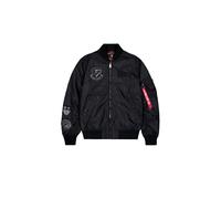 Bomberjacke ALPHA INDUSTRIES "MA-1 TT Flying Tigers Light", Herren, Gr. XL, schwarz, Obermaterial: 100% Nylon, Futter: 100% Nylon, Rib: 99% Polyester, 1% Elastan, Jacken Bomberjacke (57668453-XL) schw