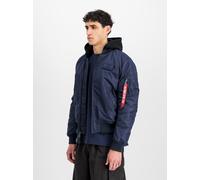 Bomberjacke ALPHA INDUSTRIES "MA-1 TT Hood", Herren, Gr. XL, blau (ultra navy), Web, Obermaterial: 100% Nylon, modisch, slim fit, Langarm, Jacken (67094304-XL) ultra navy