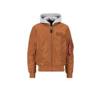 Bomberjacke ALPHA INDUSTRIES "MA-1 TT Hood Light", Damen, Gr. 3XL, braun (hazel braun), Obermaterial: 100% Nylon, Futter: 100% Nylon, Kapuze: 75% Baumwolle, 25% Polyester, Jacken Bomberjacke (77309466