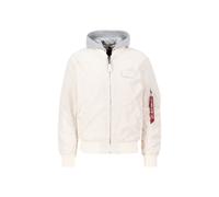Bomberjacke ALPHA INDUSTRIES "MA-1 TT Hood Light", Damen, Gr. S, weiß (jet stream weiß), Obermaterial: 100% Nylon, Futter: 100% Nylon, Kapuze: 75% Baumwolle, 25% Polyester, Jacken Bomberjacke (1012091