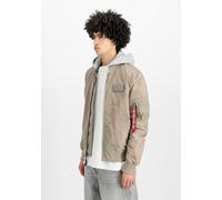 Bomberjacke ALPHA INDUSTRIES "MA-1 TT Hood Light", Herren, Gr. 3XL, beige (vintage sand), Obermaterial: 100% Nylon, Futter: 100% Nylon, Kapuze: 75% Baumwolle, 25% Polyester, Jacken Bomberjacke (305470