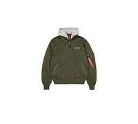Bomberjacke ALPHA INDUSTRIES "MA-1 TT Hood Light", Herren, Gr. XL, grün (dunkelgrün), Obermaterial: 100% Nylon, Futter: 100% Nylon, Kapuze: 75% Baumwolle, 25% Polyester, Jacken Bomberjacke (60035019-X